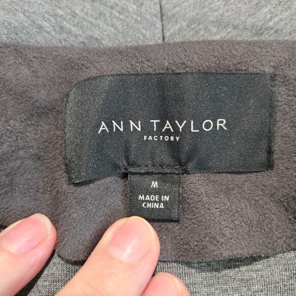 Ann Taylor Factory Open Front Faux Suede Cardigan Style Jacket Sz M Minimalist - Picture 9 of 10